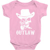outlaw cow boy motor bike Baby Onesie