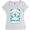 Never Underestimate the Strength of a Ovarian Cancer Warrior Women's Triblend Scoop T-shirt