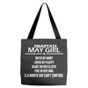 Smartass May Girl Tote Bags