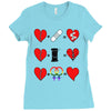 ls lesbian full heart Ladies Fitted T-Shirt
