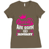 Queens Are Born in January Ladies Fitted T-Shirt