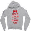 keep calm and game on Zipper Hoodie