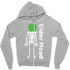 ciderhead cider drinking skeleton and apple Zipper Hoodie
