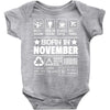 Born In November Baby Onesie