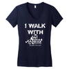 i walk with wasd Women's V-Neck T-Shirt