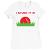 disc golf dirty sex joke pun ground penetration Ladies Fitted T-Shirt