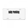 baby peeking License Plate