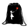banksy style Drawstring Bags
