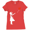 banksy style Ladies Fitted T-Shirt