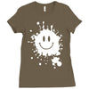 mud splatter smiley face smile forrest gump movie Ladies Fitted T-Shirt