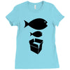 big fish little fish cardboard box   music t shirt Ladies Fitted T-Shirt