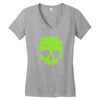 skull pixels t shirt cool funny Women's V-Neck T-Shirt