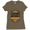Legends Are Born In January Ladies Fitted T-Shirt
