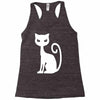 white cat funny Racerback Tank