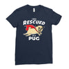 rescued by pug1 Ladies Fitted T-Shirt
