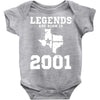 legends are born in 2001 hoodie 9 Baby Onesie