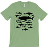 shark chart light blue t shirt T-Shirt