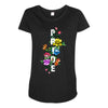 Pride Floral LGBT Colors Maternity Scoop Neck T-shirt