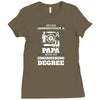 Never Underestimate A Papa With An Engineer Degree Ladies Fitted T-Shirt
