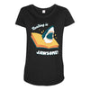reading is jawsome Maternity Scoop Neck T-shirt