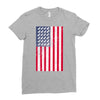 t-rex vintage american flag Ladies Fitted T-Shirt