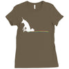 unicorn scooting on the floor Ladies Fitted T-Shirt