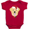 golden retriever dog with red santa's hat Baby Bodysuit