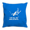 i do all my own stunts ski Throw Pillow