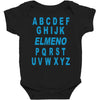 alphabet abc elemno Baby Bodysuit