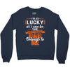 The world's greatest dad belongs to me Fathers Day Crewneck Sweatshirt