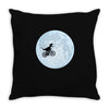 Biker Dinosaur - Dinosaur Riding A Bike To The Moon Throw Pillow
