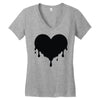 dripping heart melting heart Women's V-Neck T-Shirt