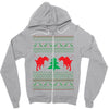 ugly sweater dinosour Zipper Hoodie