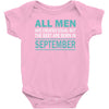 all men are created equal but the best are born in september Baby Bodysuit