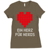 nerd shirt design  herz f&uuml;r nerds computer gaming fun big bang minecr Ladies Fitted T-Shirt