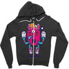 all seeing bunny Zipper Hoodie