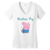 peppa pig brother pig Women's V-Neck T-Shirt