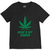 Support Liver Cancer Awareness With A Emerald Cannabis Leaf V-Neck Tee
