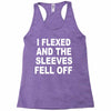 i flexed and the sleeves fell off Racerback Tank