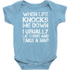 when life knocks me down Baby Bodysuit
