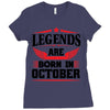 Legends Are Born In October Ladies Fitted T-Shirt