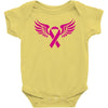 breast cancer ribbon with wing Baby Onesie