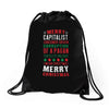 merry corruption of a pagan holiday Drawstring Bags