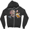 zombie ice cream art Zipper Hoodie