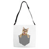 Cat Pocket Adjustable Strap Totes