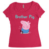 peppa pig brother pig Women's Triblend Scoop T-shirt