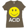 acid house smiley face 90's rave club hardcore party Ladies Fitted T-Shirt