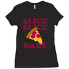 slice slice baby pizza tee Ladies Fitted T-Shirt