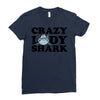 crazy lady shark Ladies Fitted T-Shirt