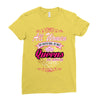 quens are born [your date] Ladies Fitted T-Shirt